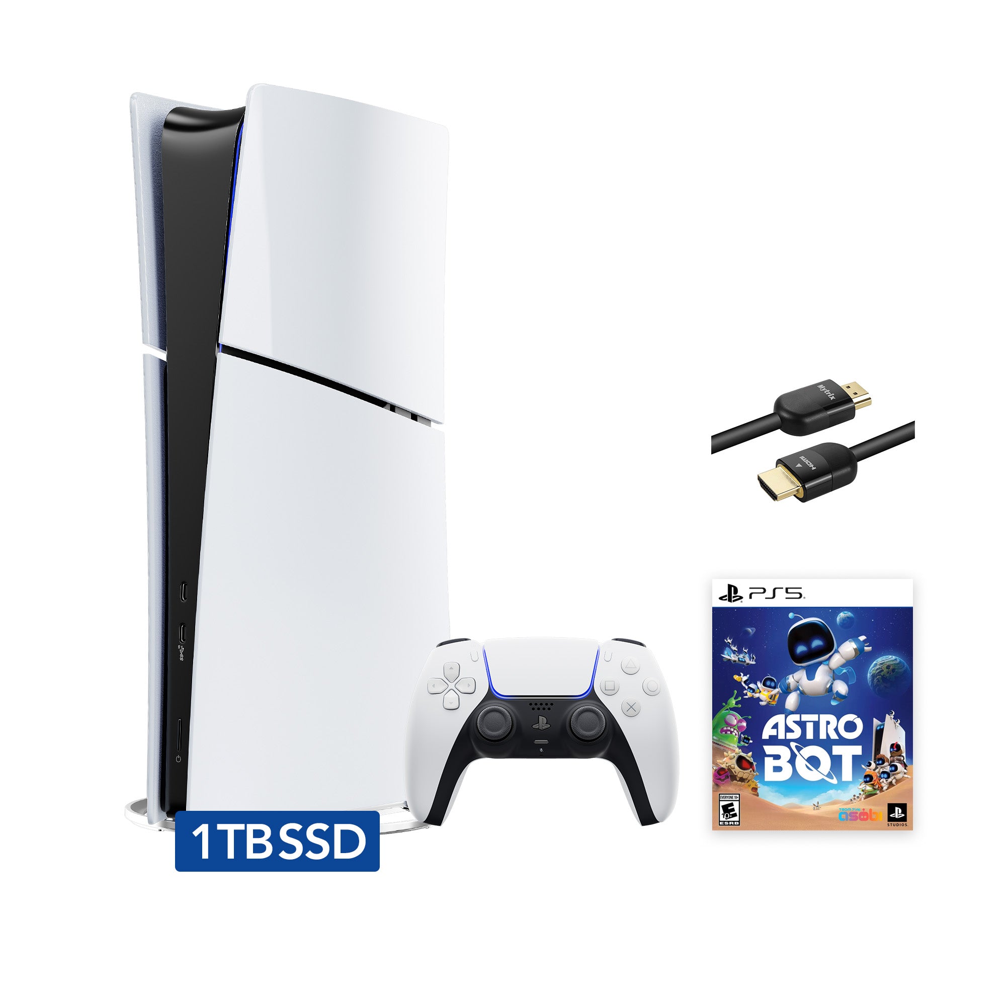 2025 New PlayStation 5 Slim Digital Edition ASTRO BOT Bundle and Mytrix 8K HDMI Ultra High Speed Cable - White, Slim PS5 1TB PCIe SSD Gaming Console 2025 New PlayStation 5 Slim Digital Edition ASTRO BOT Bundle and Mytrix 8K HDMI Ultra High Speed Cable - White, Slim PS5 1TB PCIe SSD Gaming Console